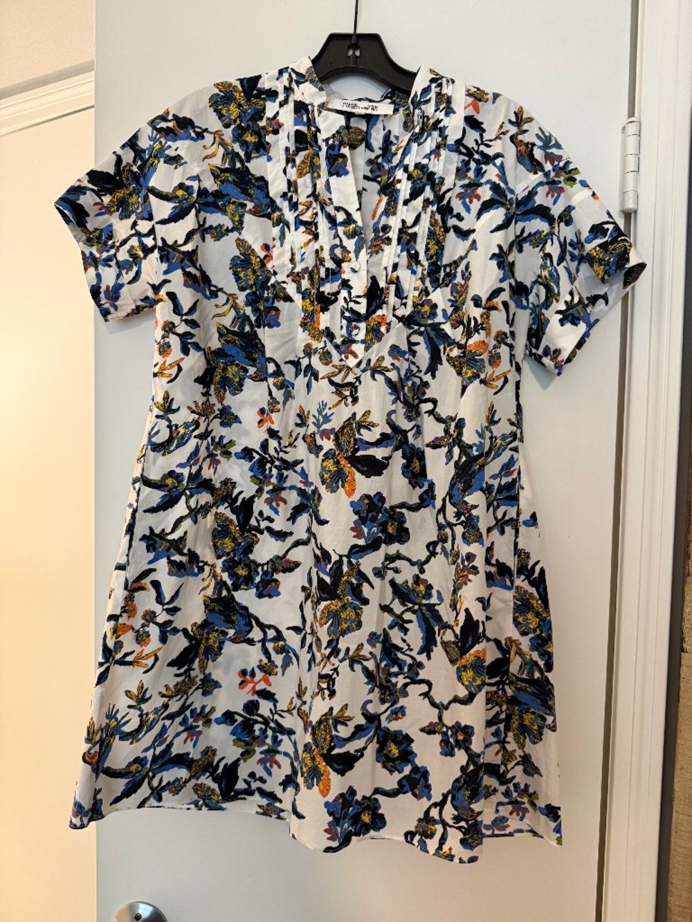 Diane Von Furstenberg Fauna Cotton Print A-Line Dress with Pockets in Size XS